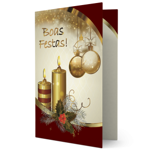 Cartão Há algo no Natal que toca intensamente nossas vidas e preenche nossos corações de felicidade: - NH-043 Cartão Há algo no Natal que toca intensamente nossas vidas e preenche nossos corações de felicidade: - NH-043