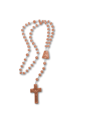 T-052 - Terço de plástico marrom 32cm - 4mm