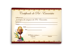 Certificado Pré - Eucaristia - CEP-025A Certificado Pré - Eucaristia - CEP-025A
