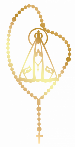 AT-014 - Adesivo de Terço Nossa Senhora Aparecida M - Ouro - 1 unidade