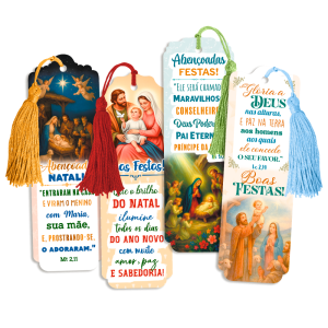 KMPN-002 - Marca Página Natal Sagrada Familia - com borla KMPN-002 - Marca Página Natal Sagrada Familia - com borla