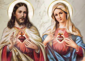 PA4-009 - Pôster Benção do Lar - Sagrado Coração de Jesus e Maria - 10 unidades