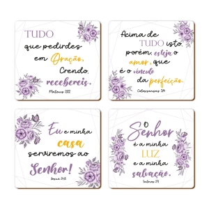 PFV-004 - Kit Placa de Fé Versículos - 4 Unidades