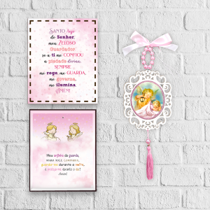 MBA-004 - Medalhão de Berço Rosa com Caixa