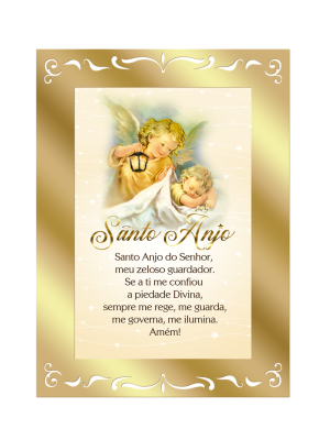 QMI-040 - Quadro Decorativo Santo Anjo (dourado)