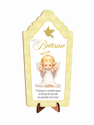 TD-014 - Tag Decorativa em MDF - Batismo TD-014 - Tag Decorativa em MDF - Batismo