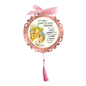 Adorno Carinhoso Santo Anjo Rosa - AC-013