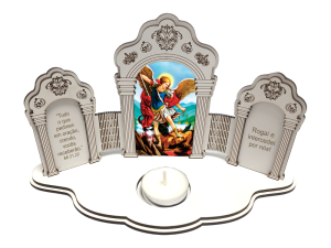 OMV-003 - Oratório com Vela São Miguel Arcanjo OMV-003 - Oratório com Vela São Miguel Arcanjo