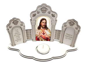 OMV-004 - Oratório com Vela Sagrado Coração de Jesus OMV-004 - Oratório com Vela Sagrado Coração de Jesus