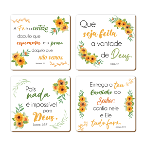 PFV-005 - Kit Placa de Fé Versículos - 4 Unidades