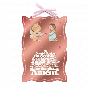 QMO-002 - Quadro Médio Oração Anjo Rosa