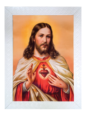 QTM-001 - Quadro de tecido M - Sagrado Coração de Jesus