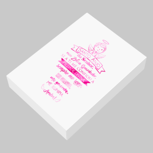 TC-009 - Caixa Presente de Papel com Hotstamp - Santo Anjo rosa