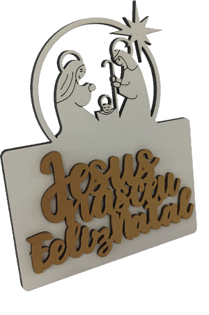 PEN-001 - Placa de Enfeite Natal - Jesus Nasceu, Feliz Natal