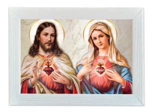 QDS-009 - Quadro Bênção do Lar - Sagrado Coração de Jesus e Maria QDS-009 - Quadro Bênção do Lar - Sagrado Coração de Jesus e Maria
