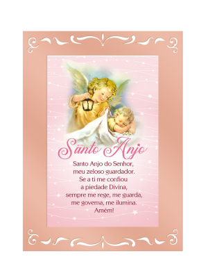 QMI-028 - Quadro Decorativo Santo Anjo (Rosa) QMI-028 - Quadro Decorativo Santo Anjo (Rosa)