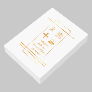 TC-003 - Caixa Presente de Papel com Hotstamp - Obrigado pela sua disponibilidade em servir!