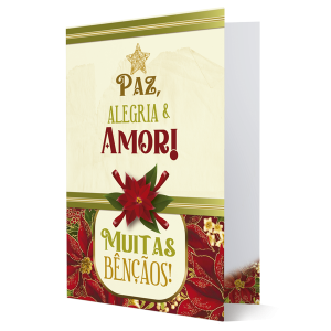 Cartão Paz, alegria e amor! Muitas Bênçãos! - MB- 116