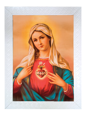 QTM-002 - Quadro de tecido M - Imaculado Coração de Maria