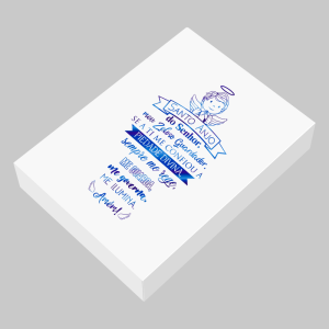 TC-010 - Caixa Presente de Papel com Hotstamp - Santo Anjo azul