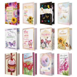 RFPD-001 - Refil Cartão PD - Aniversário Feminino - 16 cartões