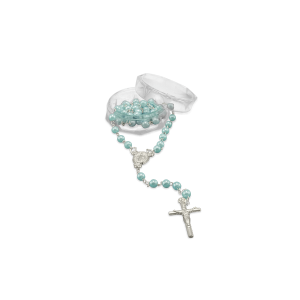 T-002 - Terço Perola Azul - 4mm