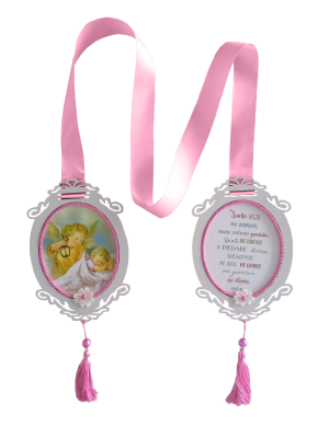 ES-021 - Escapulário de Porta Anjo da Guarda Rosa ES-021 - Escapulário de Porta Anjo da Guarda Rosa