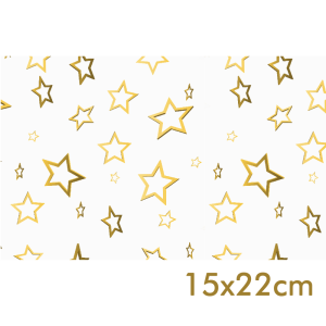 SP-012 - Saco de Presente - 15x22cm - Estrelas - Transparente - 50 unidades