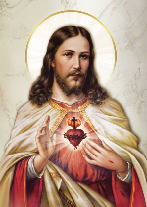 PA4-020 - Pôster Sagrado Coração de Jesus - 10 unidades