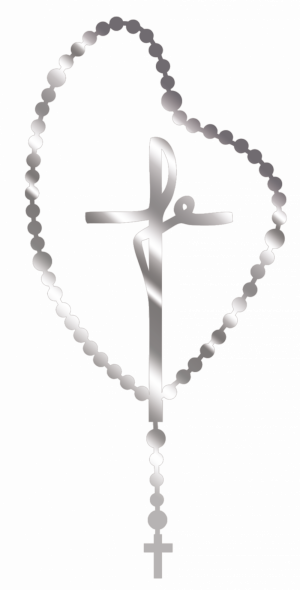 AT-024 - Adesivo de Terço Fé M - Prata - 1 unidade