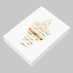 TC-011 - Caixa Presente de Papel com Hotstamp - Santo Anjo Dourado
