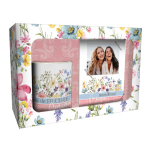 CAIXA PRESENTE COM PORTA RETRATO E CANECA AMIGA...RAMINHO 16X23X8,5