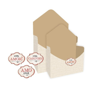 KIT C/6 CAIXA ENVELOPE DOURADO 28X20X8,5 23,5X17X7