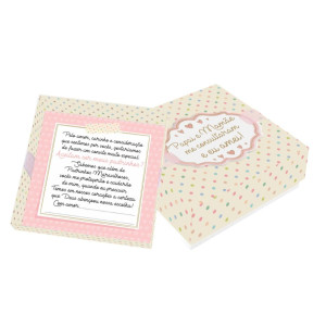 CAIXA CONVITE PADRINHOS ROSA 15X15X5