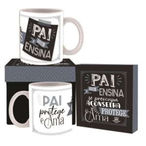 CANECA CERÂMICA PAI É QUEM ENSINA 