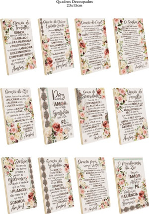 KIT C/12 PLACAS DE MESA DECOUPADAS 23X15