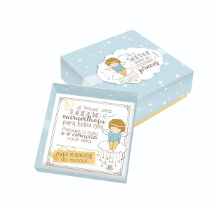 CAIXA CONVITE O SENHOR OUVIU NOSSAS PRECES...AZUL 15X15X5