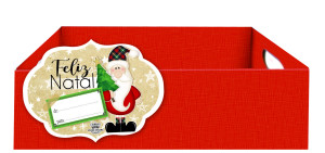 KIT C/6 CAIXAS FELIZ NATAL PAPAI NOEL 8,5X27X16