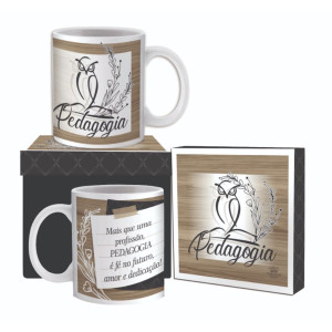 CANECA CERÂMICA PROFISSÕES PEDAGOGIA