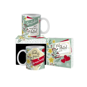 CANECA CERÂMICA GRATIDÃO POR MAIS UM NATAL 
