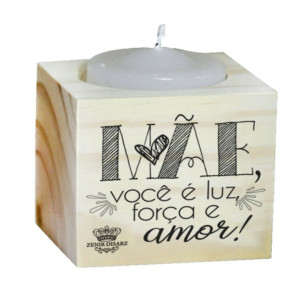 ENFEITE DE MESA COM VELA MÃE VOCÊ É LUZ...5X5X5