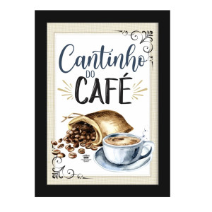 QUADRO COM MOLDURA CANTINHO DO CAFÉ 30X22