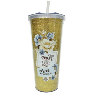 COPO COM AMOR E FÉ TODA PRECE FLORESCE 650 ML 
