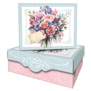 CAIXA SEMI-RIGIDA ESPECIAL SUPREMA FLORAL ROSA - 10 - kit c/2 tamanhos