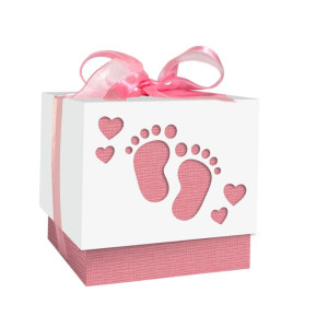 KIT COM 6 CAIXAS BEBÊ ROSA 10X11X11