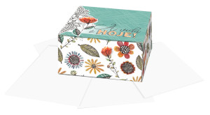 CAIXA PORTA RECADO COM 320 FLS JARDIM 1 8X8X4