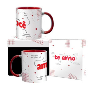 CANECA CERÂMICA AMO VOCÊ