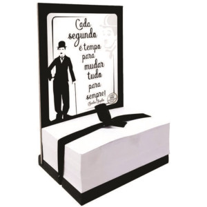 ENFEITE DE MESA COM BLOCO PARA ANOTAÇÕES CADA SEGUNDO...15X10X7