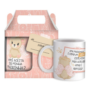 CANECA CERÂMICA - BABY URSO ROSA 