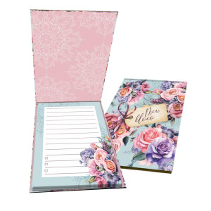 BLOCO PARA ANOTAÇÃO COM 60 FLS GRATIDÃO...FLORAL ROSA 14,5X11